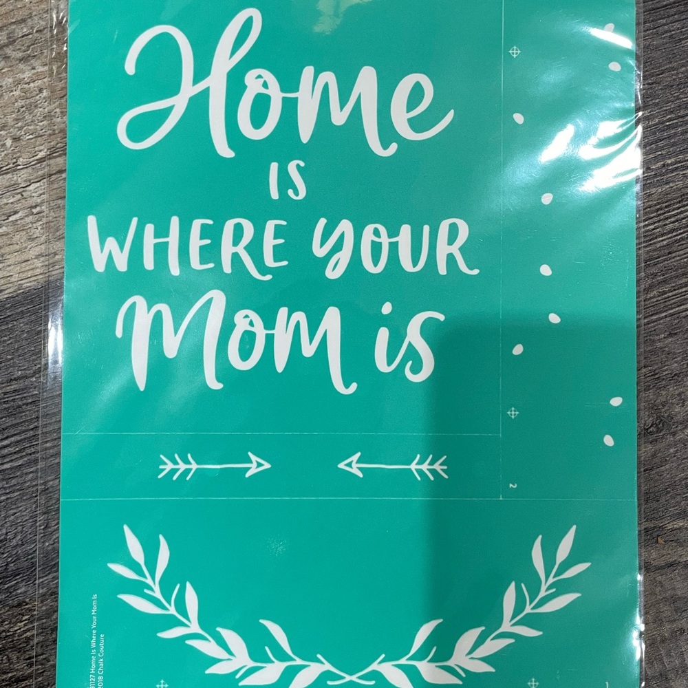 RETIRED Chalk Couture Transfer “Home is Where Mom Is”